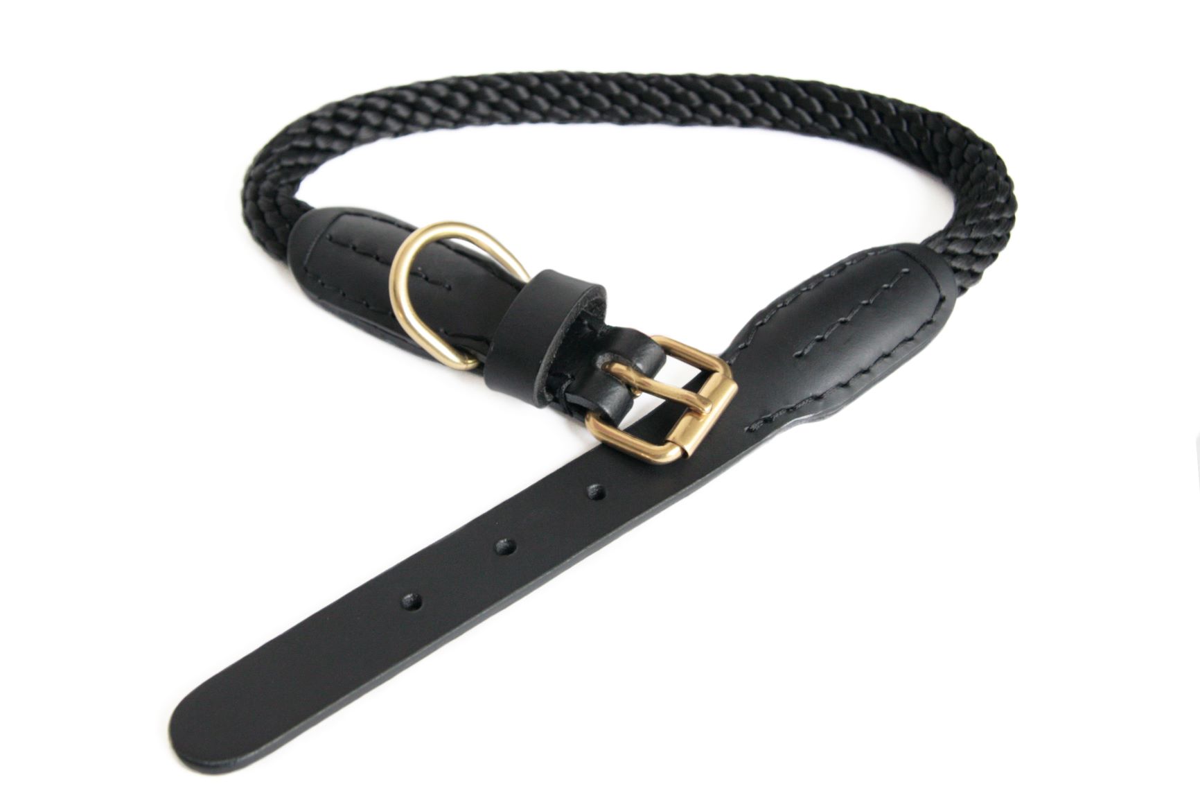 Rope and Leather Dog Collars With Buckle