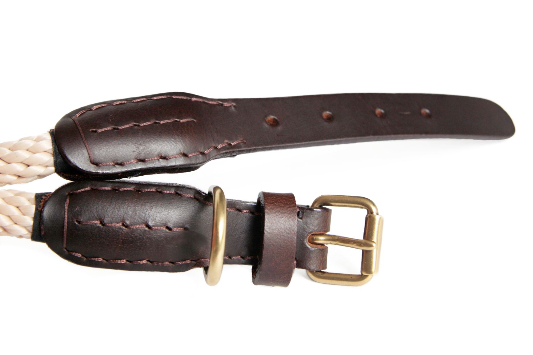 Rope and Leather Dog Collars With Buckle