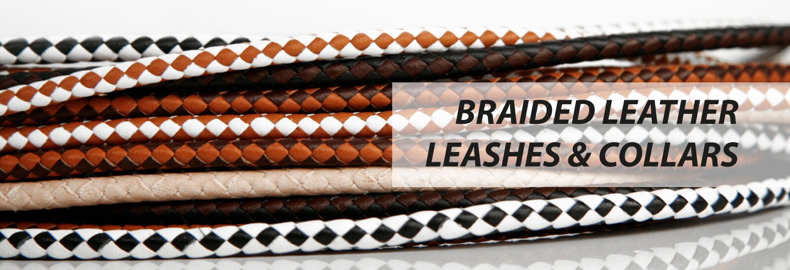 Braided leather leashes & collars
