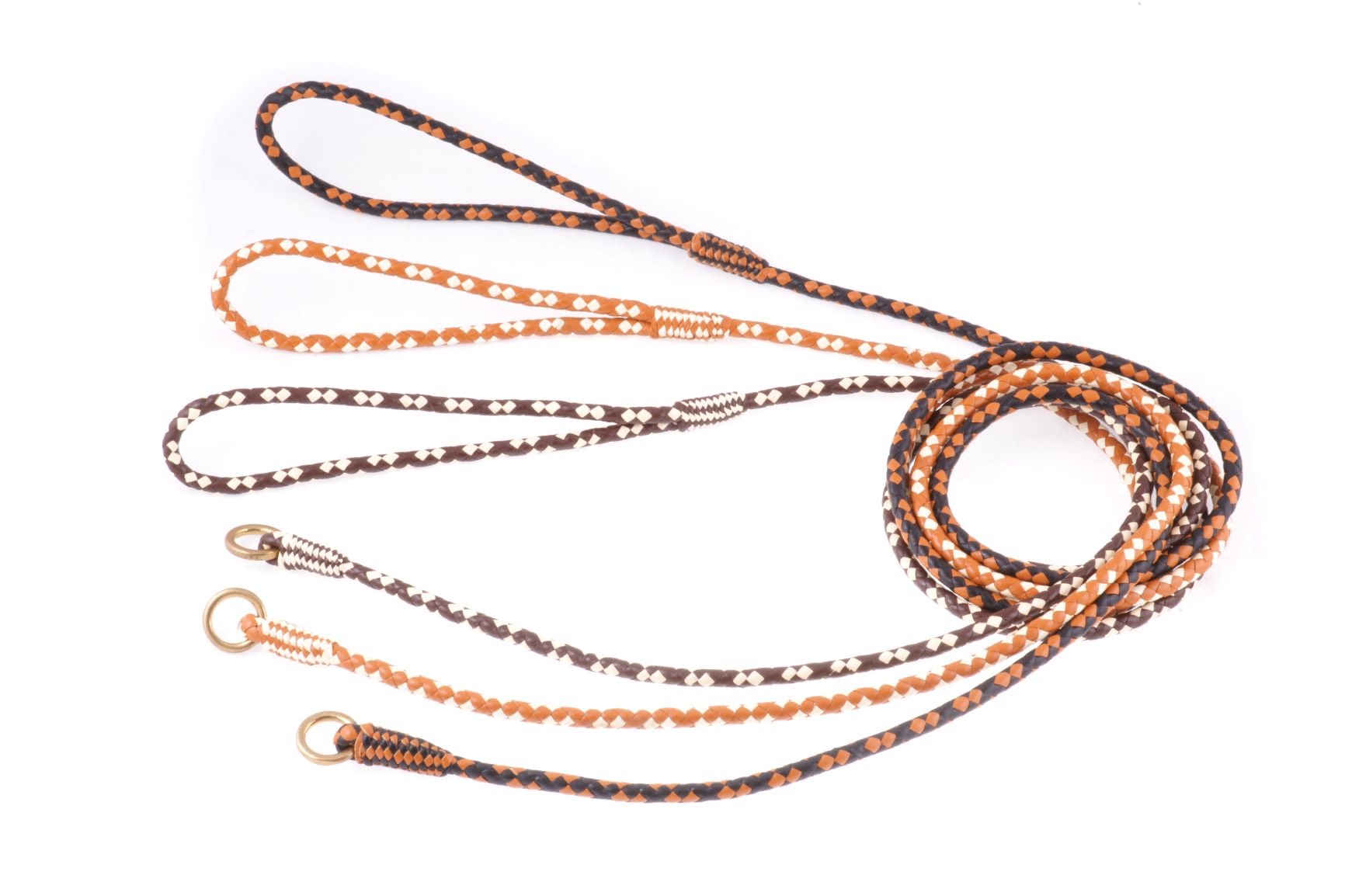 Braided Leather Dog Slip Leads
